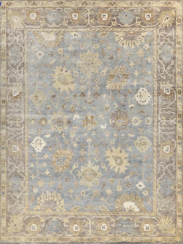 Exquisite Rugs Antique Weave Oushak Hand Knotted New Zealand Wool in 2000 Gray/Brown/Blue 14.5' x 18' Area Rug