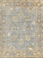 Exquisite Rugs Antique Weave Oushak Hand Knotted New Zealand Wool in 2000 Gray/Brown/Blue 14.5' x 18' Area Rug