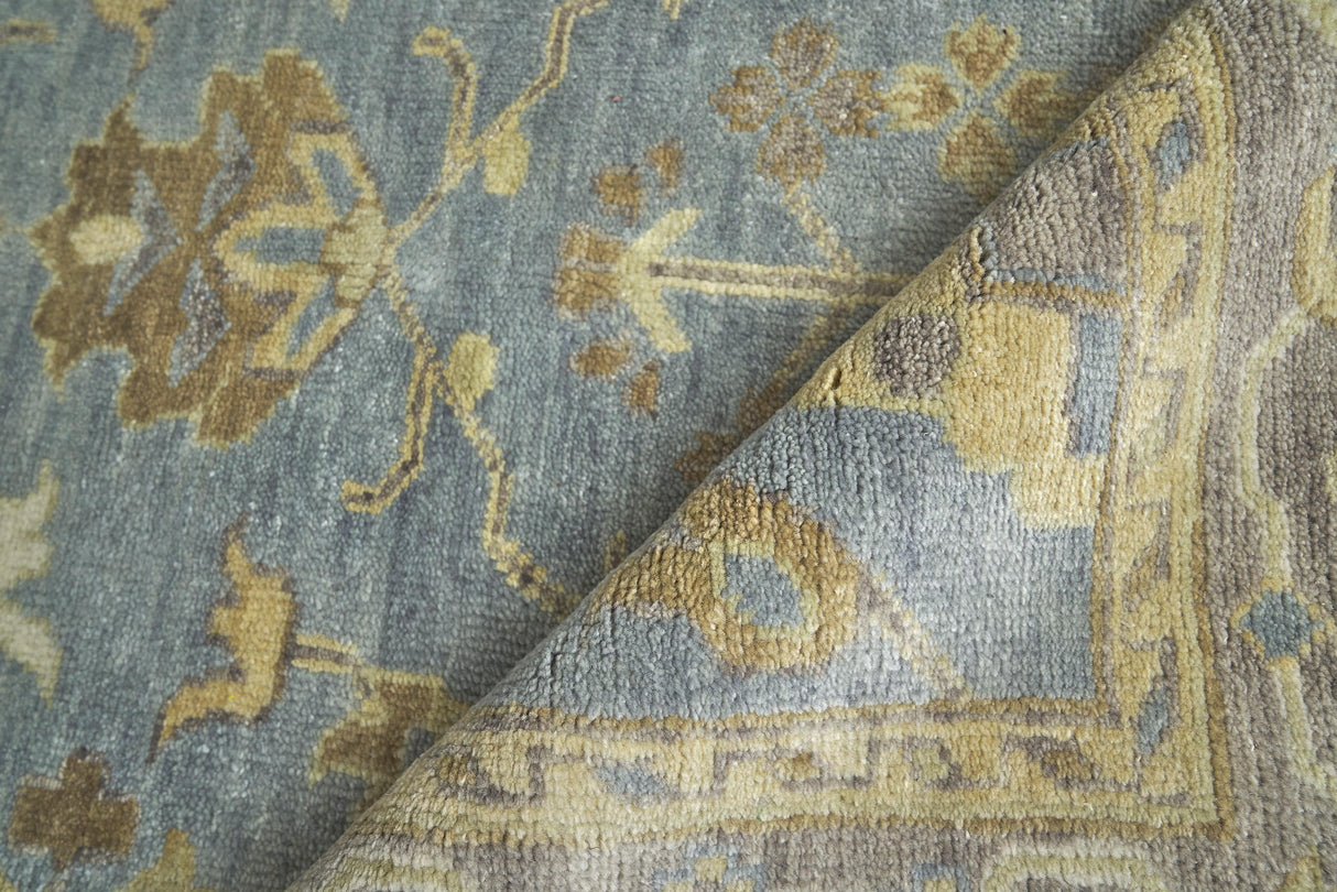 Exquisite Rugs Antique Weave Oushak Hand Knotted New Zealand Wool in 2000 Gray/Brown/Blue 14.5' x 18' Area Rug