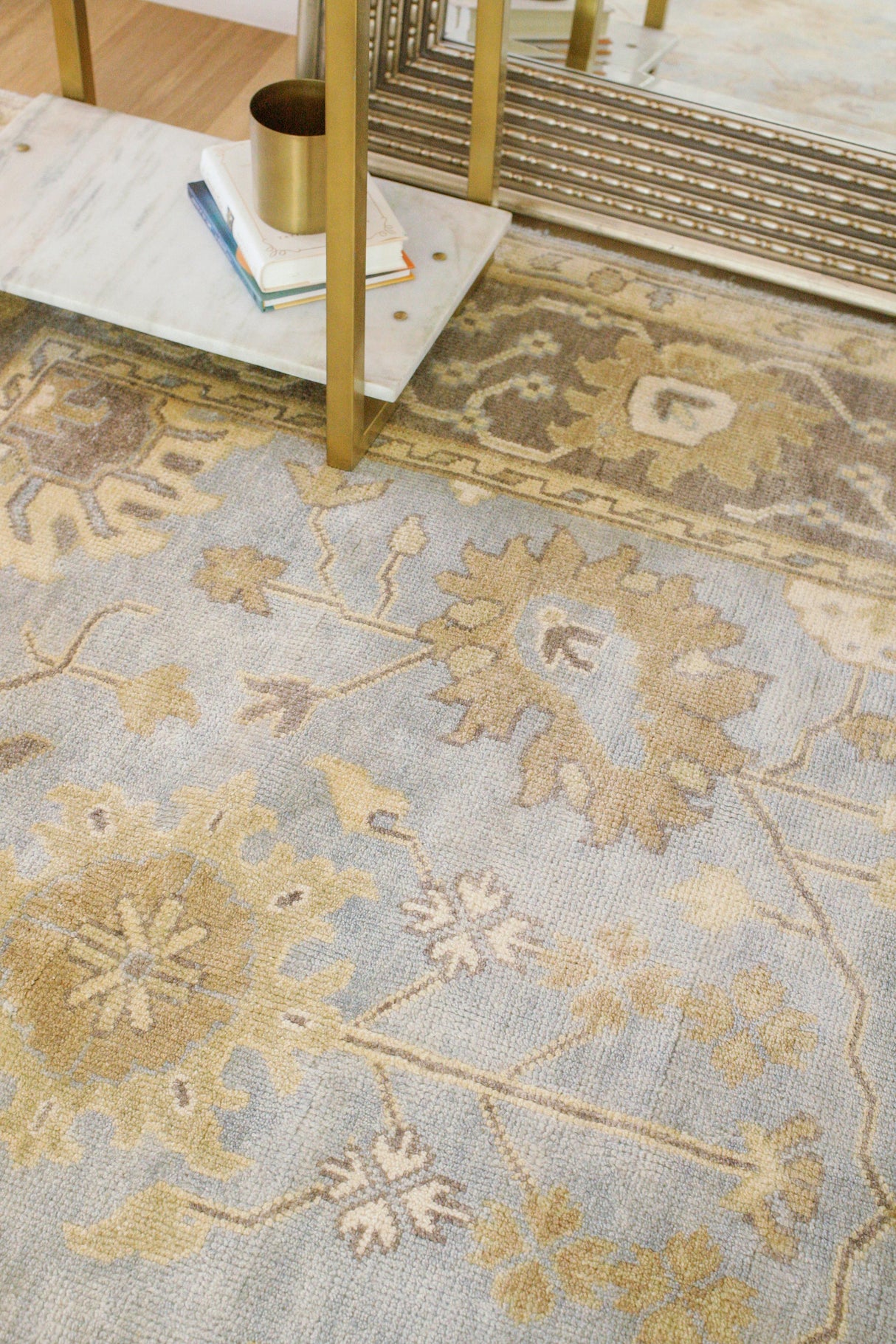 Exquisite Rugs Antique Weave Oushak Hand Knotted New Zealand Wool in 2000 Gray/Brown/Blue 14.5' x 18' Area Rug