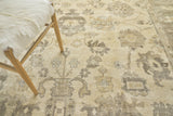 Exquisite Rugs Antique Weave Oushak Hand Knotted New Zealand Wool in 2002 Ivory/Gray/Beige 12' x 15' Area Rug