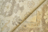 Exquisite Rugs Antique Weave Oushak Hand Knotted New Zealand Wool in 2002 Ivory/Gray/Beige 14' x 18' Area Rug