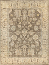 Exquisite Rugs Antique Weave Oushak Hand Knotted New Zealand Wool in 2003 Brown/Ivory 14' x 18' Area Rug