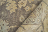 Exquisite Rugs Antique Weave Oushak Hand Knotted New Zealand Wool in 2003 Brown/Ivory 14' x 18' Area Rug