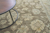 Exquisite Rugs Antique Weave Oushak Hand Knotted New Zealand Wool in 2003 Brown/Ivory 14' x 18' Area Rug