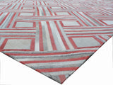 Exquisite Rugs Natural Hide Handmade Leather Hide in 2137 Red/Multi 8' x 10' Area Rug