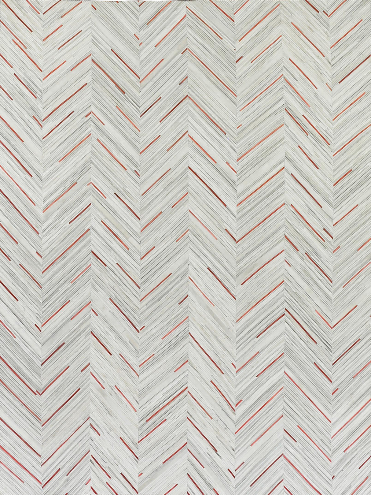 Exquisite Rugs Natural Hide Handmade Leather Hide in 2138 Ivory/Beige/Red/Multi 5' x 8' Area Rug