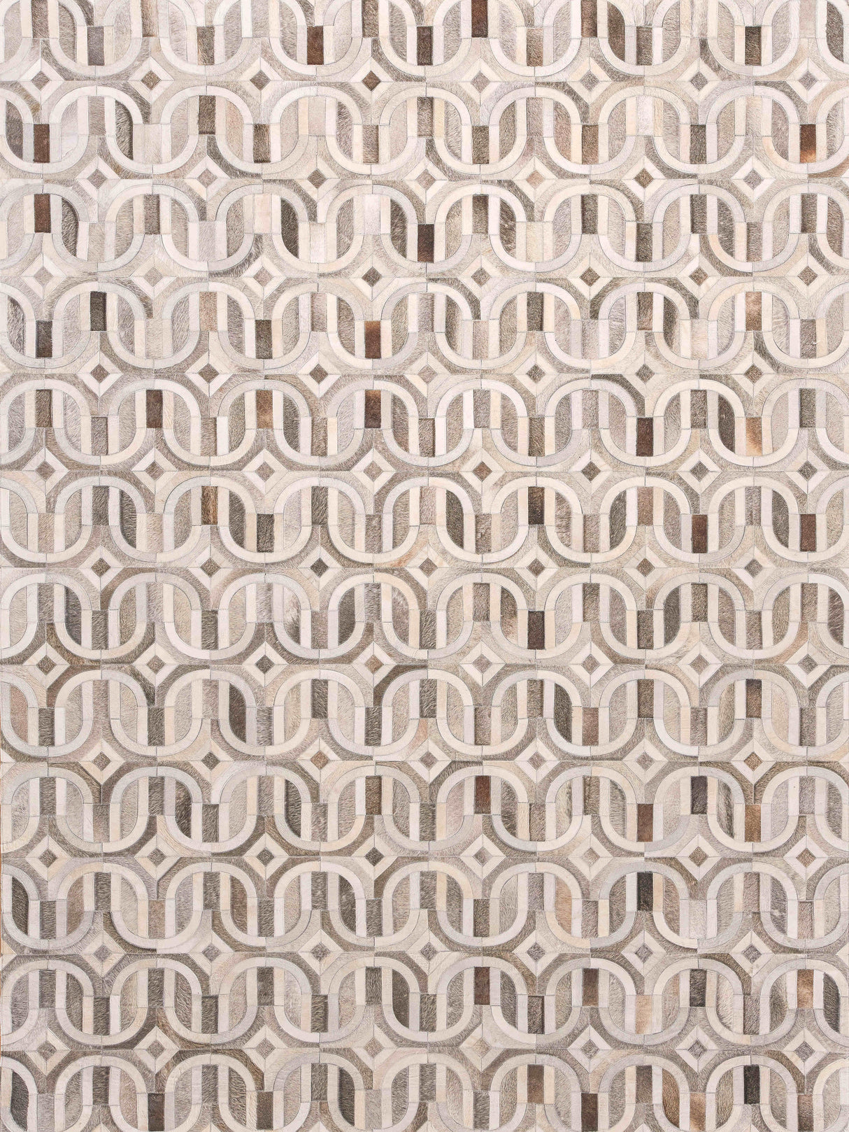 Exquisite Rugs Natural Hide Handmade Leather Hide in 2140 Medium Gray/Ivory 8' x 10' Area Rug