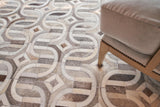 Exquisite Rugs Natural Hide Handmade Leather Hide in 2140 Medium Gray/Ivory 8' x 10' Area Rug