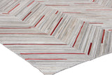 Exquisite Rugs Natural Hide Handmade Leather Hide in 2138 Ivory/Beige/Red/Multi 9.5' x 13.5' Area Rug