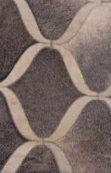 Exquisite Rugs Natural Hide Handmade Leather Hide in 2152 Dark Gray/Multi 8' x 10' Area Rug