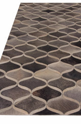 Exquisite Rugs Natural Hide Handmade Leather Hide in 2152 Dark Gray/Multi 8' x 10' Area Rug