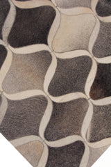 Exquisite Rugs Natural Hide Handmade Leather Hide in 2152 Dark Gray/Multi 8' x 10' Area Rug