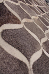 Exquisite Rugs Natural Hide Handmade Leather Hide in 2152 Dark Gray/Multi 8' x 10' Area Rug