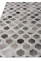 Exquisite Rugs Natural Hide Handmade Leather Hide in 2155 Gray/Silver 8' x 11' Area Rug