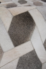 Exquisite Rugs Natural Hide Handmade Leather Hide in 2155 Gray/Silver 8' x 11' Area Rug