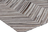 Exquisite Rugs Natural Hide Handmade Leather Hide in 2160 Gray/Ivory 8' x 10' Area Rug