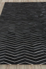 Exquisite Rugs Natural Hide Handmade Leather Hide in 2164 Black/Ivory 11.5' x 14.5' Area Rug