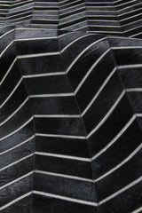 Exquisite Rugs Natural Hide Handmade Leather Hide in 2164 Black/Ivory 11.5' x 14.5' Area Rug