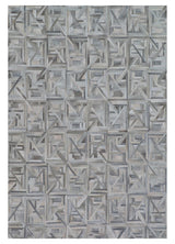 Exquisite Rugs Natural Hide Handmade Leather Hide in 2172 Silver/Multi 8' x 10' Area Rug