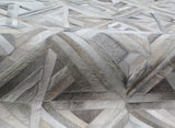 Exquisite Rugs Natural Hide Handmade Leather Hide in 2172 Silver/Multi 8' x 10' Area Rug