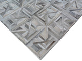 Exquisite Rugs Natural Hide Handmade Leather Hide in 2172 Silver/Multi 8' x 10' Area Rug