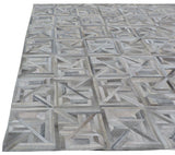 Exquisite Rugs Natural Hide Handmade Leather Hide in 2172 Silver/Multi 8' x 10' Area Rug