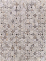 Exquisite Rugs Natural Hide Handmade Leather Hide in 2176 Silver/Ivory/Dark Gray 5' x 8' Area Rug