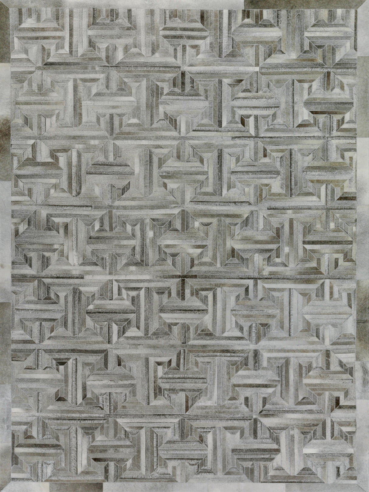 Exquisite Rugs Natural Hide Handmade Leather Hide in 2177 Gray 8' x 11' Area Rug