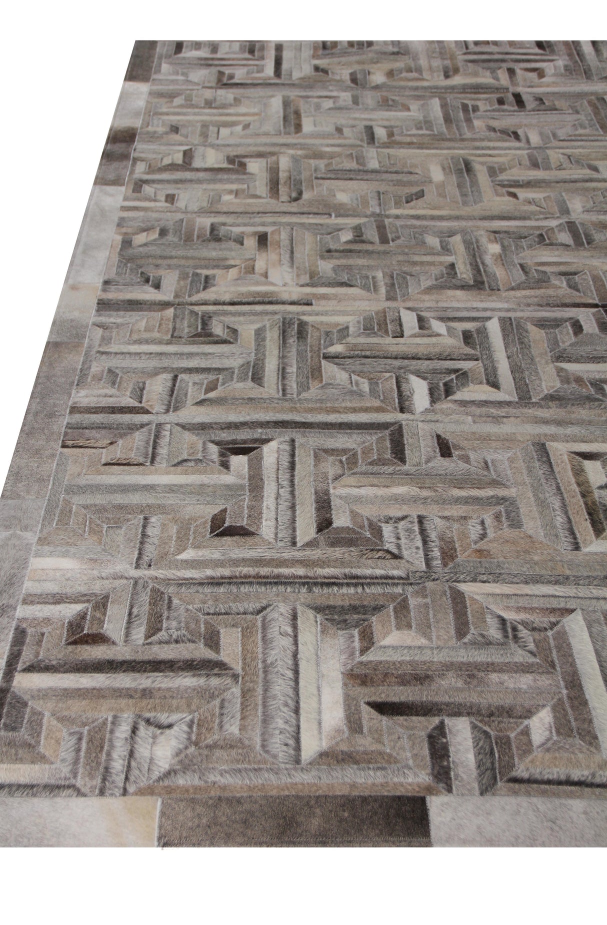 Exquisite Rugs Natural Hide Handmade Leather Hide in 2177 Gray 8' x 11' Area Rug
