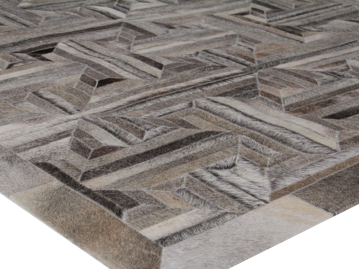 Exquisite Rugs Natural Hide Handmade Leather Hide in 2177 Gray 8' x 11' Area Rug