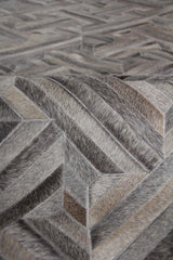 Exquisite Rugs Natural Hide Handmade Leather Hide in 2177 Gray 8' x 11' Area Rug