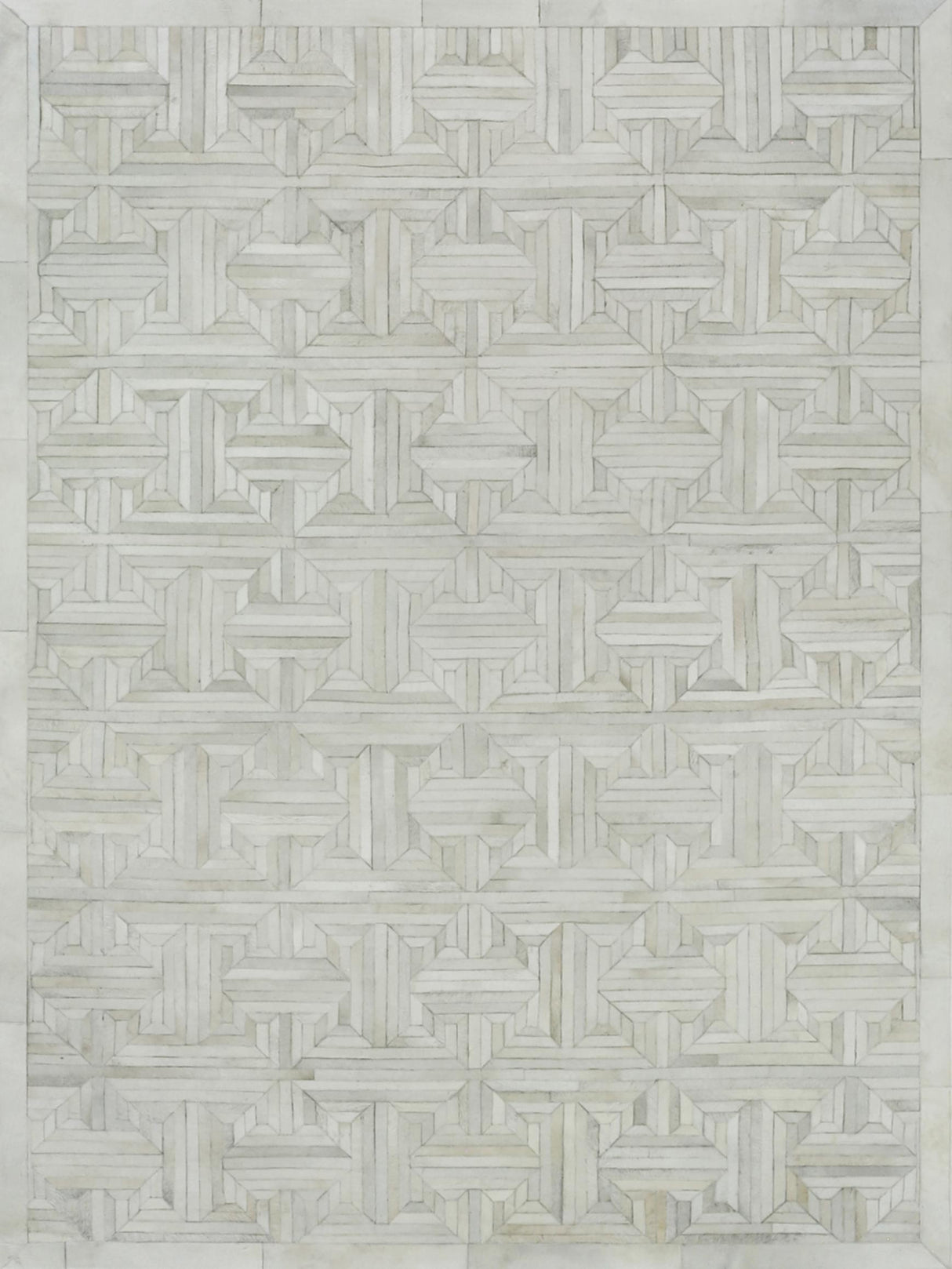 Exquisite Rugs Natural Hide Handmade Leather Hide in 2178 Ivory 5' x 8' Area Rug