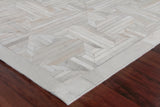 Exquisite Rugs Natural Hide Handmade Leather Hide in 2178 Ivory 5' x 8' Area Rug