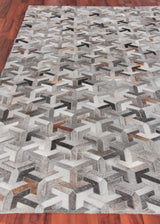 Exquisite Rugs Natural Hide Handmade Leather Hide in 2182 Gray 8' x 10' Area Rug