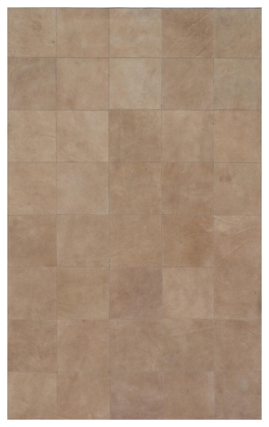 Exquisite Rugs Leather Suede Handmade Leather Hide in 2185 Beige 5' x 8' Area Rug