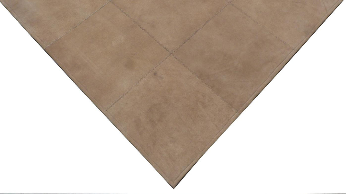 Exquisite Rugs Leather Suede Handmade Leather Hide in 2185 Beige 5' x 8' Area Rug