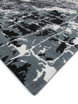 Exquisite Rugs Cecily Hand Knotted Wool/Bamboo Silk in 2201 Black/Gray 8' x 10' Area Rug