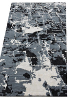 Exquisite Rugs Cecily Hand Knotted Wool/Bamboo Silk in 2201 Black/Gray 8' x 10' Area Rug