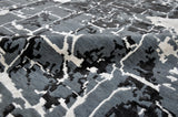 Exquisite Rugs Cecily Hand Knotted Wool/Bamboo Silk in 2201 Black/Gray 8' x 10' Area Rug