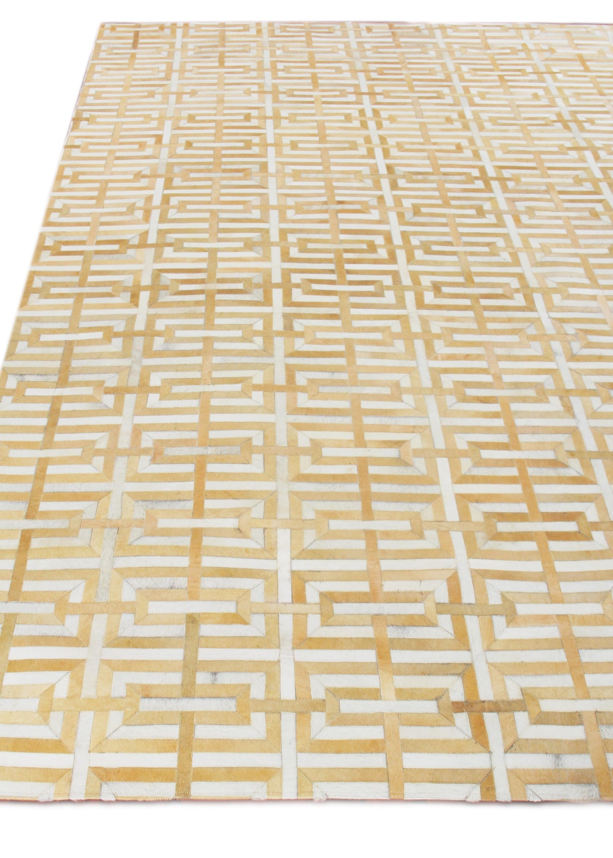 Exquisite Rugs Natural Hide Handmade Leather Hide in 2204 Beige/Ivory 8' x 11' Area Rug