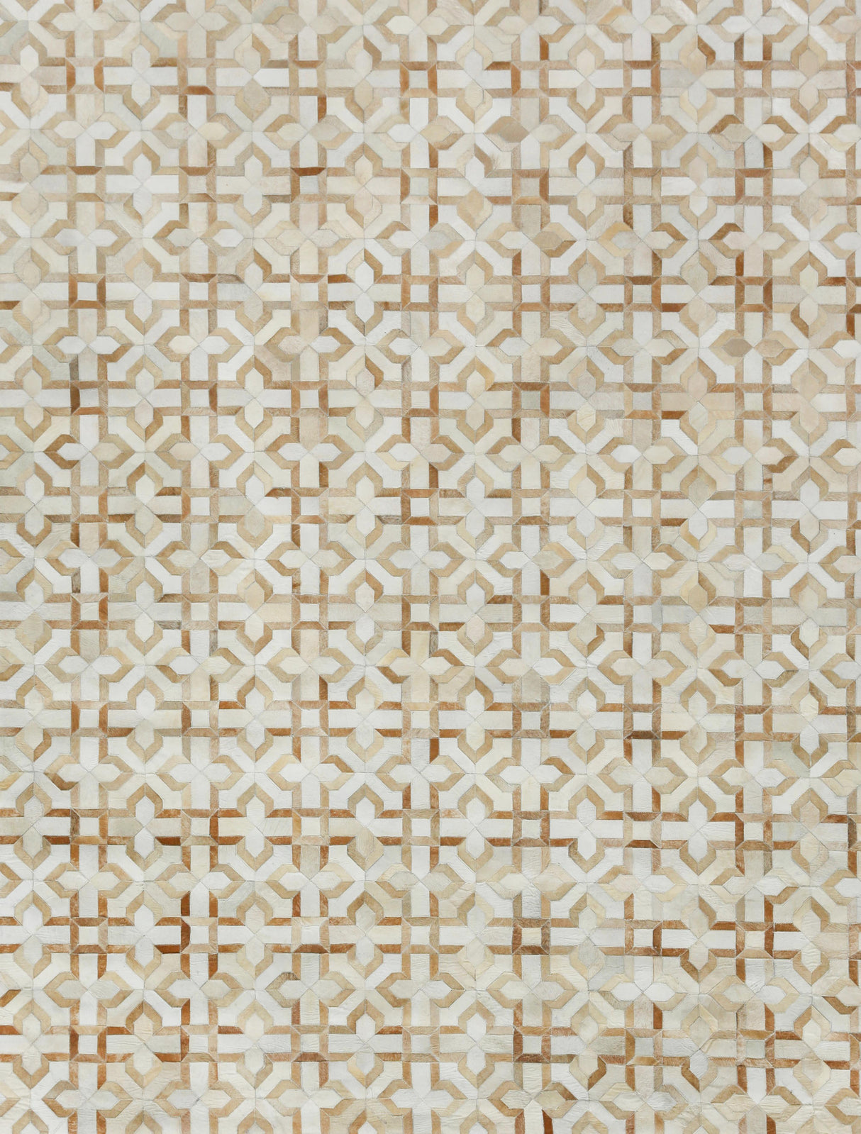 Exquisite Rugs Natural Hide Handmade Leather Hide in 2210 Beige/Ivory 5' x 8' Area Rug