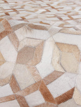 Exquisite Rugs Natural Hide Handmade Leather Hide in 2210 Beige/Ivory 5' x 8' Area Rug