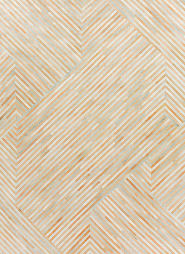 Exquisite Rugs Natural Hide Handmade Leather Hide in 2213 Beige/Ivory 5' x 8' Area Rug