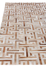Exquisite Rugs Natural Hide Handmade Leather Hide in 2215 Beige/Multi 8' x 10' Area Rug