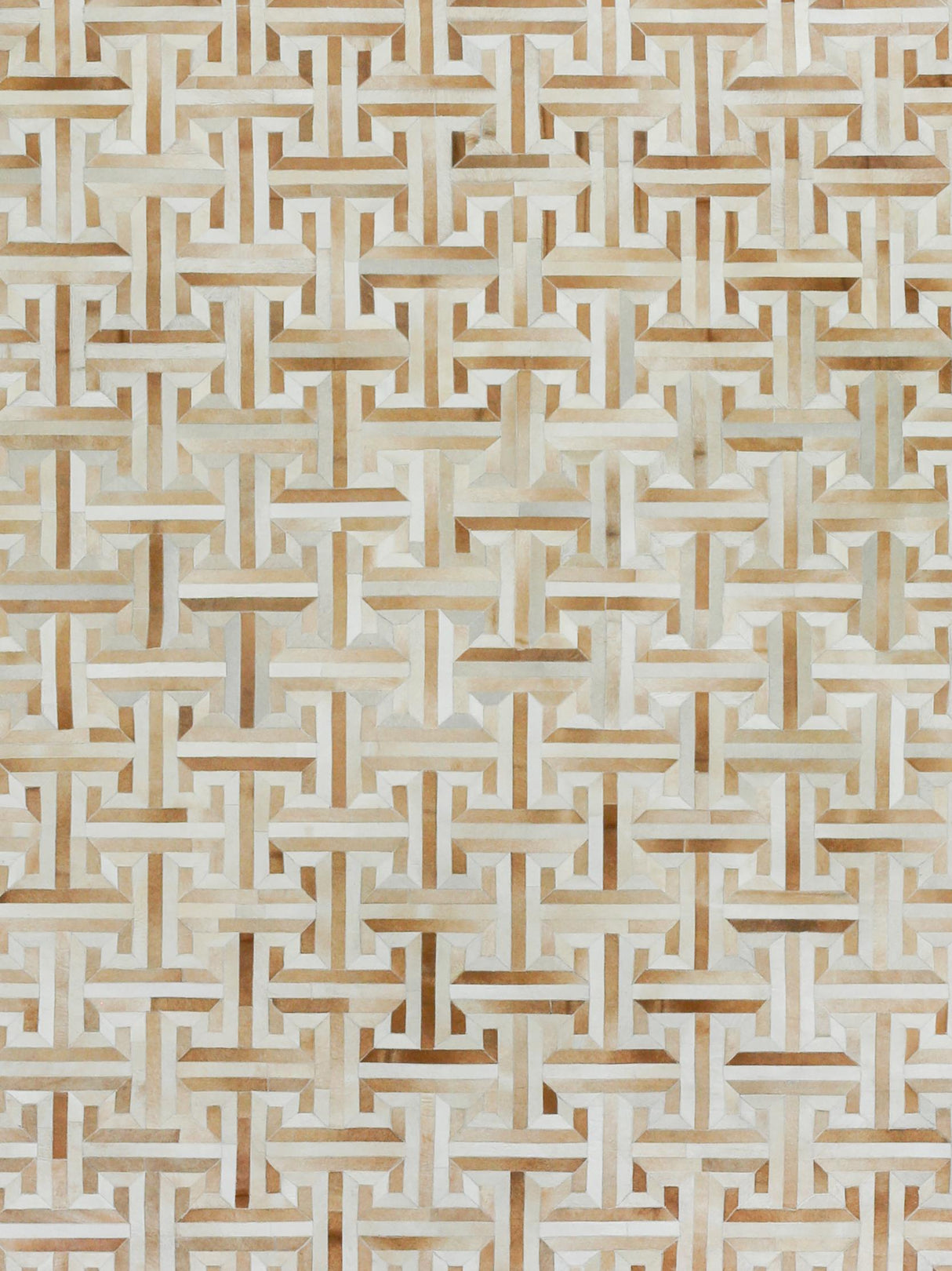 Exquisite Rugs Natural Hide Handmade Leather Hide in 2215 Beige/Multi 8' x 10' Area Rug