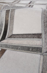 Exquisite Rugs Natural Hide Handmade Leather Hide in 2217 Gray 5' x 8' Area Rug