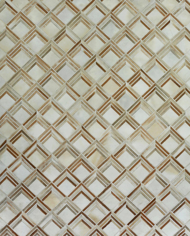 Exquisite Rugs Natural Hide Handmade Leather Hide in 2218 Beige 8' x 10' Area Rug