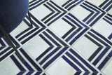Exquisite Rugs Natural Hide Handmade Leather Hide in 2219 Navy/Multi 5' x 8' Area Rug