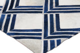 Exquisite Rugs Natural Hide Handmade Leather Hide in 2219 Navy/Multi 5' x 8' Area Rug